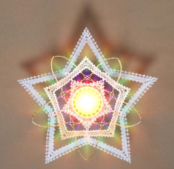 634 Klöppelbrief Stern "Arcalis" Teelichthalter